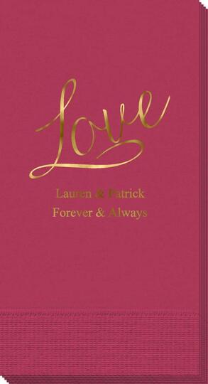 Expressive Script Love Guest Towels